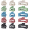 15Pcs Matte Nonslip Hair Claw Clips- Large Rectangle Claw Clips for Thick Hair Small Square Claw Clips Small Hair Clips for Thin Hair Accessories ...