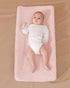 2 Pack Solid Changing Table Pad Cover Cradle Sheet, Fits 32"/34''x16" Contoured Diaper Changing Pad, Dots Plush Changing Table Covers (Pink + Purp...