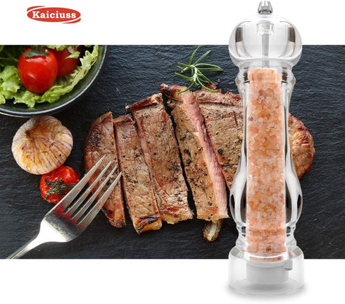 Salt Pepper Grinder Mill Arcylic,the Best Peppercorn Grinder with Adjustable Mill-Clear...