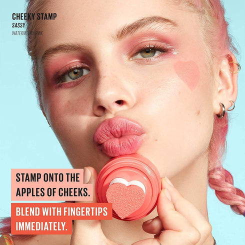 Kaja Blush - Cheeky Stamp | Gift, 7 Shades, Buildable & Blendable Shade with Heart-shaped Applicator, Coral Finish, 03 Bossy, Sweet Valentine's Da...