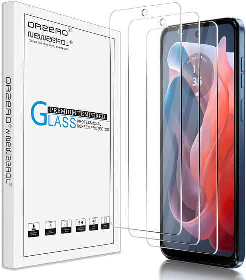 (3 Pack) Orzero Tempered Glass Screen Protector Compatible for Motorola Moto G Play 2024, Protector De Pantalla Precise Front Camera Cutouts HD...