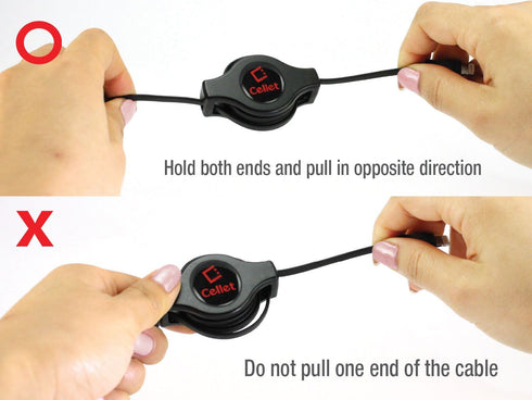 Cellet Retractable Lightning Cable, Charging Cord Compatible with Apple iPhone 14 Pro Max Plus 13 12 11 Xs Xr X mini SE 8 7 6 5 iPad Pro Air Mini ...