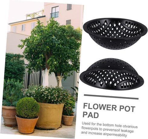 20 Pcs Flower Pot Mat Potted Plants Pot Bottom Grid Mat Drainage Mesh Hole Screen Round Drainage Mesh Pad Drainage Discs Pots Plants Breathable Bo...