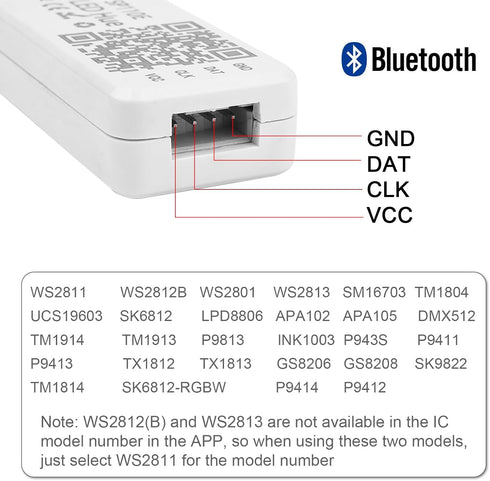 VIPMOON SP110E Bluetooth Led Controller, DC5-24V Led Pixel Controller by Smart Phone APP for WS2811 WS2812B SK9822 APA102 RGB/RGBW LED Strip Light...