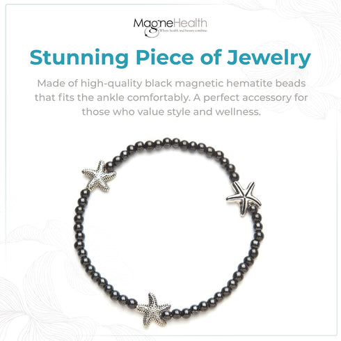 Starfish Anklet Magnetic Jewelry for Men and Women, Summer Beach Accessory, Premium Quality Magnets, Magnetic Anklet, Unisex Gift for Teens and Ad...