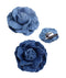 Woman Denim Brooch Flower Girls Blue Jeans Hair Clip Lady Hairgrips HairPin JW02 (2pc-Set)...