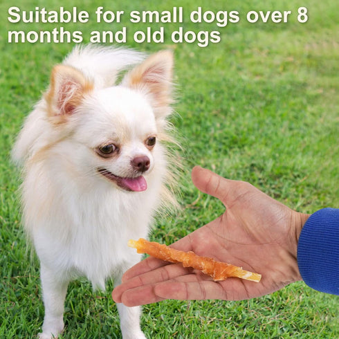 MON2SUN Rawhide Free Dog Treats Chicken Wrapped Cod Sticks for Small Dogs Soft Training Snacks 14.11oz...