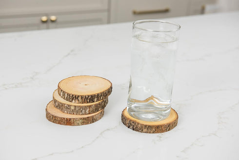 Lipper International Acacia Tree Bark Coasters, Set of 4...