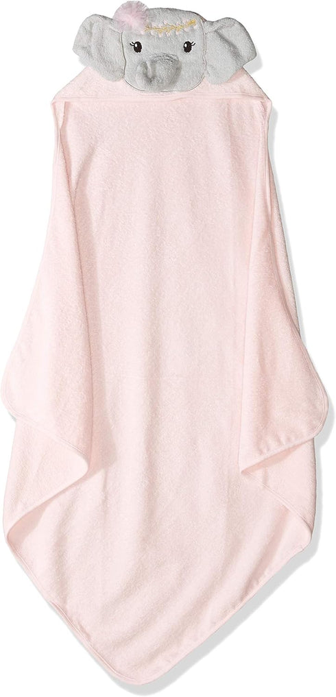 Little Treasure Unisex Baby Cotton Animal Face Hooded Towel, Blossom Elephant, One Size...