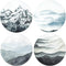 Lahome Mountain Range Coasters - Round Drinks Absorbent Stone Coaster Set with Ceramic Stone and Cork Base for Kinds of Mugs and Cups (Mountain Ra...