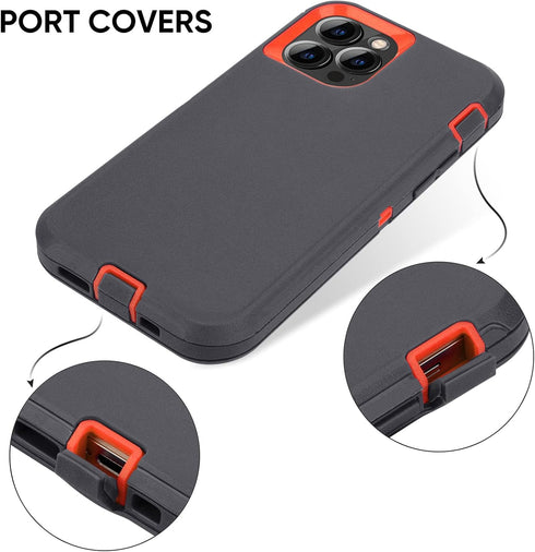 MAXCURY Case for iPhone 12, iPhone 12 Case, Heavy Duty Shock Absorption Full Body Protective Silicone Rubber with Hard PC Phone Case Cover for Gir...