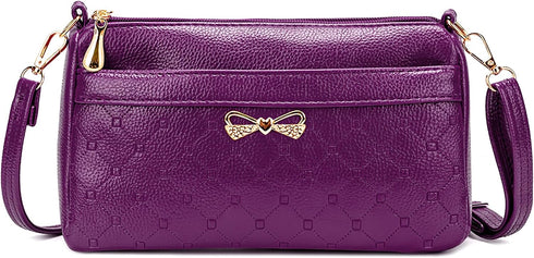 Women Small Handbags Square Leather Crossbody Bags Multi Pocket Shoulder Bag Ladies Elegant Change Purse...