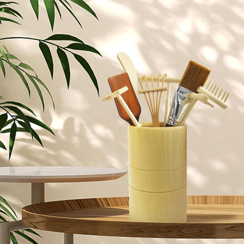 Artcome Mini Table Zen Sand Garden Rake Tool Set - with Rakes Sand Brush Spoon Bamboo Tube Tabletop Meditation Sand Zen Garden Tools, Zen Garden A...