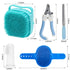 6Pcs Dog Bath Brush, Soft Silicone Pet Shampoo Massage Dispenser Grooming Shower Brush, Pet Finger Toothbrush, Nail Clippers and Nail File for Dog...