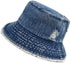 Distressed Denim Bucket Hat Ripped Frayed Edge Sun Hat for Women Men...