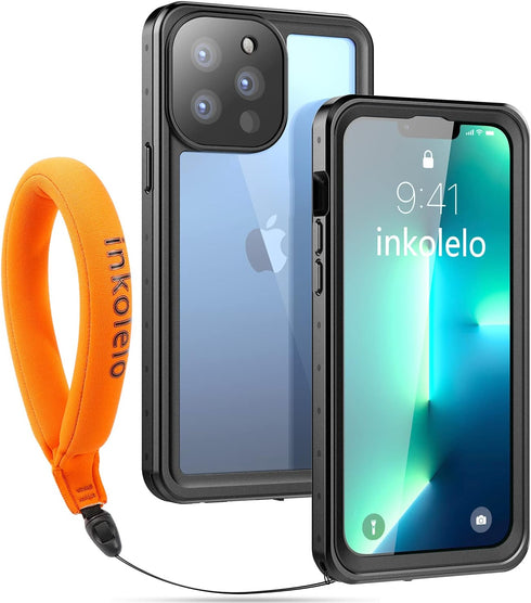 inkolelo Compatible with iPhone 13 Pro Max Waterproof Case, Built-in Screen Full-Body Protector with Floating Strap IP68 Waterproof Case for iPhon...