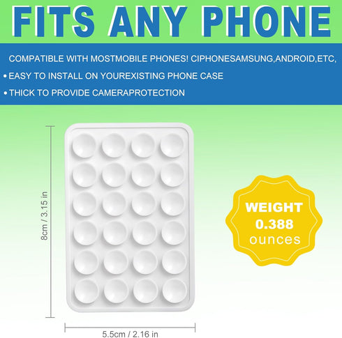 Silicone Suction Phone Case Mount, Mobile Fidget Mirror Holder for Selfies and Videos, Hands-Free Phone Accessory Holder Compatible iPhone and And...