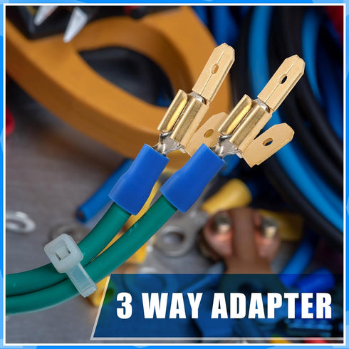 25 Pcs Piggyback Spade Connectors, 3 Way Adapter Dual Male to Single Female Brass Quick Disconnect Connectors Piggyback Terminals Crimp Terminals ...
