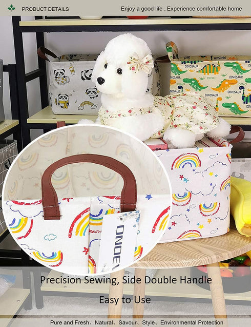 Rectangular Folding Laundry Basket, waterproof Canvas Basket,gift basket,Suitable for children's room,Office,Clothes,Toys Storage (rainbow)...