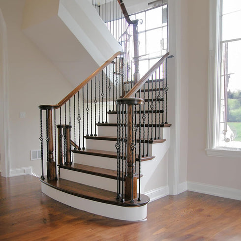 Iron Baluster Shoes Stair Balusters Stair Flat Shoe with Screw for 1/2" Square Balusters,Copper Baluster Wrought Iron Spindles Shoes Metal Spindle...