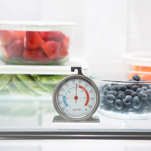Taylor 5924 Large Dial Kitchen Refrigerator and Freezer Analog Thermometer, 3-Inch Dial, Easy to Read, Silver Finish, Accurate Temperature Monitor...