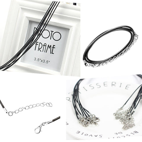 100 Pcs 2.0mm Black Necklace Cord with Lobster Claw Clasp for DIY Jewelry Making, 18 inches...