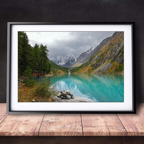 Paint by Numbers for Adults, DIY Drawing Paintwork with 4 Paintbrushes and Acrylic Paints, 16”x20” Rolled Canvas Gift Decor, Mountain Lake Landsca...
