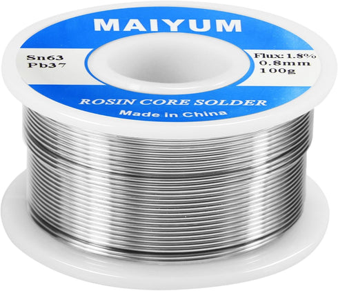 63-37 Tin Lead Rosin Core Solder Wire for Electrical Soldering (0.8mm 100g)...