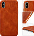 TOOVREN for iPhone X Leather Case Protective Ultra Thin Vintage Anti-Slip Grip Shell Hard Back Cover for iPhone X /10 5.8'' Brown...