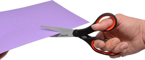 Westcott 8" Titanium Non-Stick Scissors, 2-Pack, Black and Red...