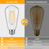 4-Pack Vintage LED Edison Bulbs 100W Equivalent 1400LM High Brightness 8W ST58 LED Filament Light Bulbs 3000K Warm White E26 Medium Base CRI90+ An...
