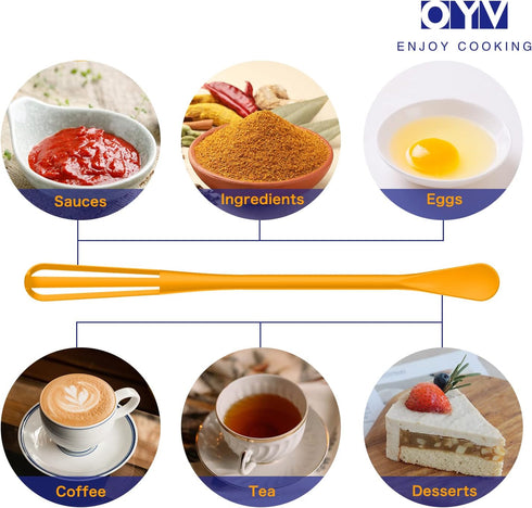 multifunctional mini whisk,mini spoon,small whisks for cooking,tiny whisk 2 pieces,mini small wisk,for Blending,Whisking,Beating Ingredients, Mixi...