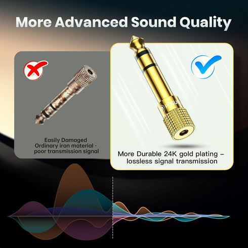 POSUGEAR 6.35mm 1/4 Male to 3.5mm 1/8 Female Stereo Headphone Adapter Connector Gold Plated, Headphone Jack Adapter for Aux Cable Speaker Headphon...