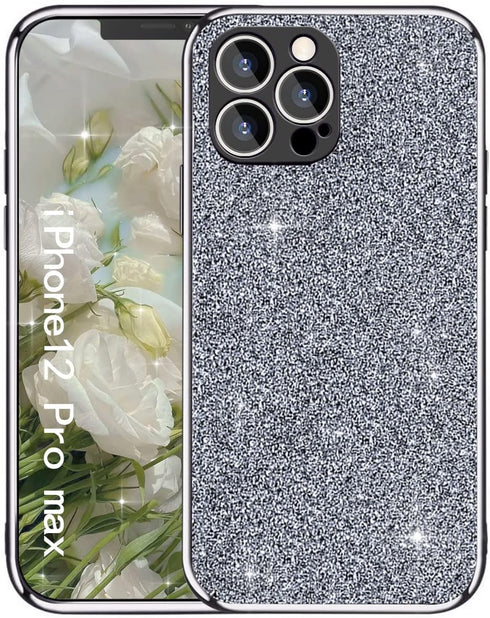 Cell Phone Case Cover for iPhone 12Pro max 6.7" Slim Glitter Shiny Bling Sparkle Cute Girls Women Protective Case for iPhone12 Pro max 6.7" Inch (...