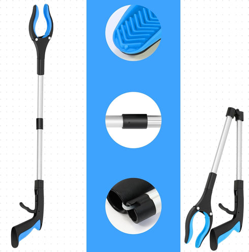 Grabber Reacher Tool - 32” Reacher Grabber Tool with Strong Magnetic and Swivel Head - Heavy Duty Pick Up Stick Grabbers for Seniors, Trash, Surge...