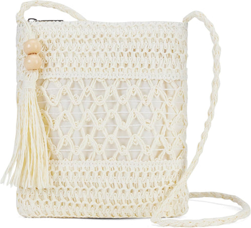 Straw Mesh Beach Bag Crossbody Clutch Purses for Women White Purses for Women Crossbody Purses Cross Body Bag...