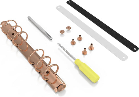 Stationery.Life Ring Binder Mechanism Replacement Kit for Personal Organizers Planners 6 Rings (Rose Gold, Personal)...
