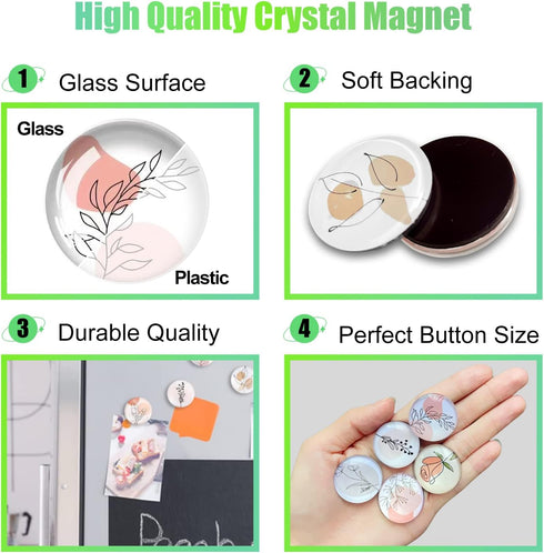 12Pcs Glass Refrigerator Magnets, Strong Magnetic Fridge Magnets, Line Drawing Crystal Fridge Magnets Decorative for Kitchen, School, Office White...