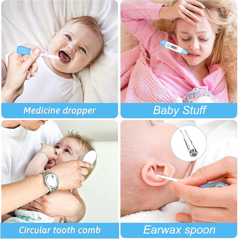 Baby Grooming Kit, Infant Safety Care Set with Hair Brush Comb Nail Clipper Nasal Aspirator,Baby Essentials Kit for Newborn Girls Boys...