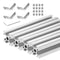 uxcell 4 Pcs T Slot 2020 Aluminum Extrusion Profile European Standard 100mm x 20mm Linear Rail Extrusion Frame for 3D Printer, CNC, DIY (Silver To...