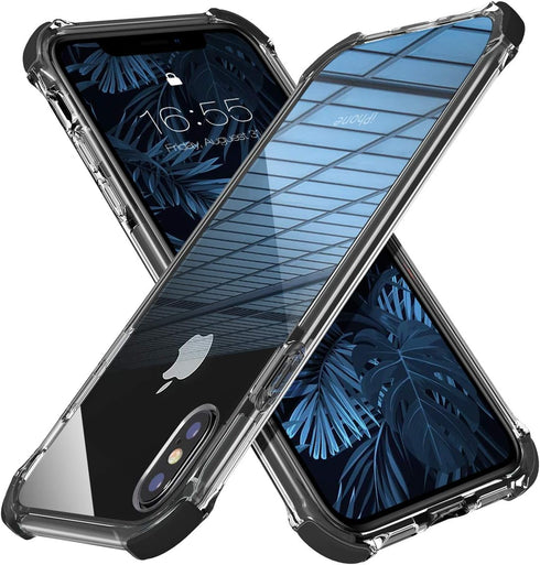 MATEPROX Compatible with iPhone Xs Max Case Clear Hybrid TPU Hard Cover with Thin Shockproof Bumper Protective Case for iPhone Xs Max 6.5'' (Black...