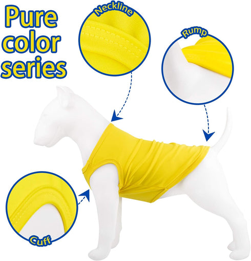 4 Pieces Dog Shirts Pullover Soft Blank Puppy T-Shirt Small Dogs Colorful Solid Pet Summer Clothes Red Yellow Blue Black Plain Shirts Sleeveless O...