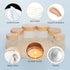 6Pcs Glass Cosmetic Containers with Wood Grain Lid Refillable Cosmetic Jar Frosted Glass Cream Container with Leak-proof Lid Empty Makeup Jar for ...
