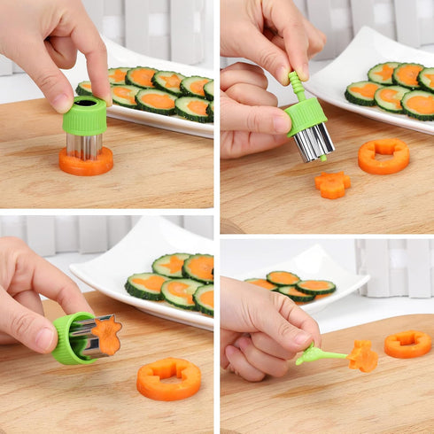 NEW LIVE 35 Pack Cookie Cutters Vegetable Fruit Cutter Shapes Stamps Mold Mini Cookie Cutters...