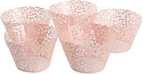 YOZATIA Vine Cupcake Wrappers, 60PCS Lace Cupcake Liners for Regular Sized Cupcake (Pink)...
