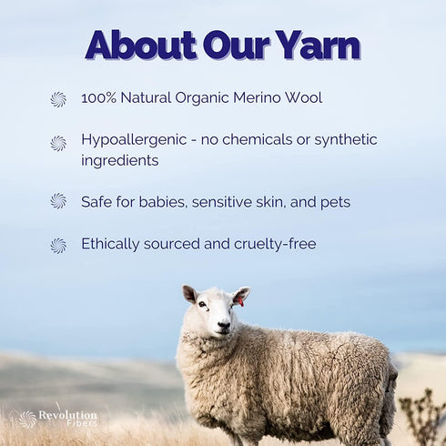 | Undyed White Organic Merino Sock Weight Yarn Hank | 100 Grams, Approx 350 Yards......