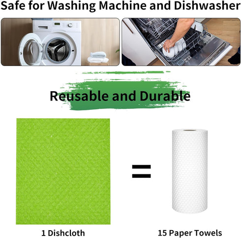 YEEHAW Swedish Dishcloths for Kitchen 10 Pack, Cellulose Sponge Cloths, No Odor Resuable Cleaning Cloths, Super Absorbent Dish Cloth Hand Towel fo...