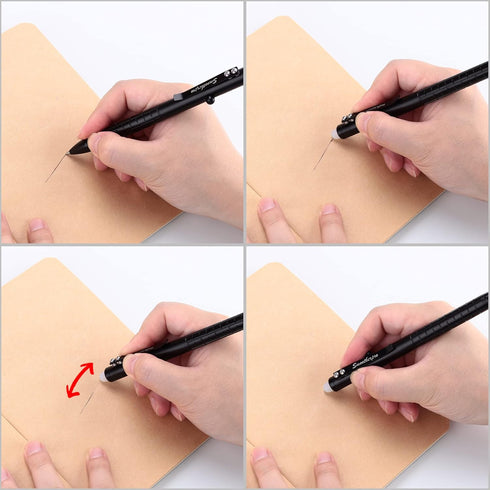 SMOOTHERPRO Erasable Bolt Action Pen Compatible with Pilot FriXion Refill Stainless Steel Pocket Clip Refillable Retractable Pen for Office School...