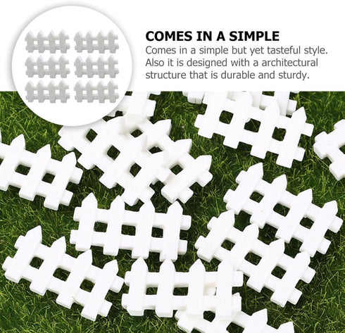 BESPORTBLE 10 Pcs Miniature Garden Fence Mini Picket Ornament Fence for Dollhouse Garden Plant Pot Decorations DIY Project (White)...