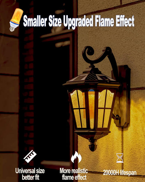 Smaller LED Flame Light Bulbs,4 Modes Flickering Halloween Light Bulbs for Outdoor Decoration with Gravity Sensor,E26 Base Fire Effect Light Bulb ...